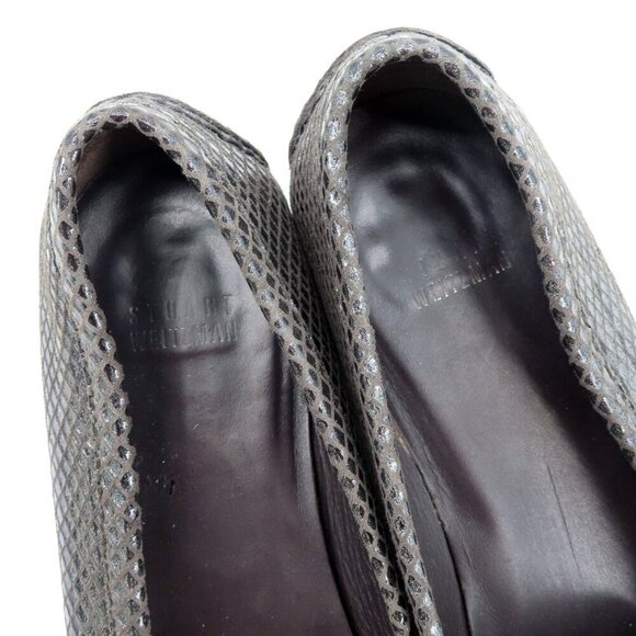 VTG Stuart Weitzman Women 9.5 SS Black Leather Loafers Slip On Shoes Style 19265 - Picture 7 of 13